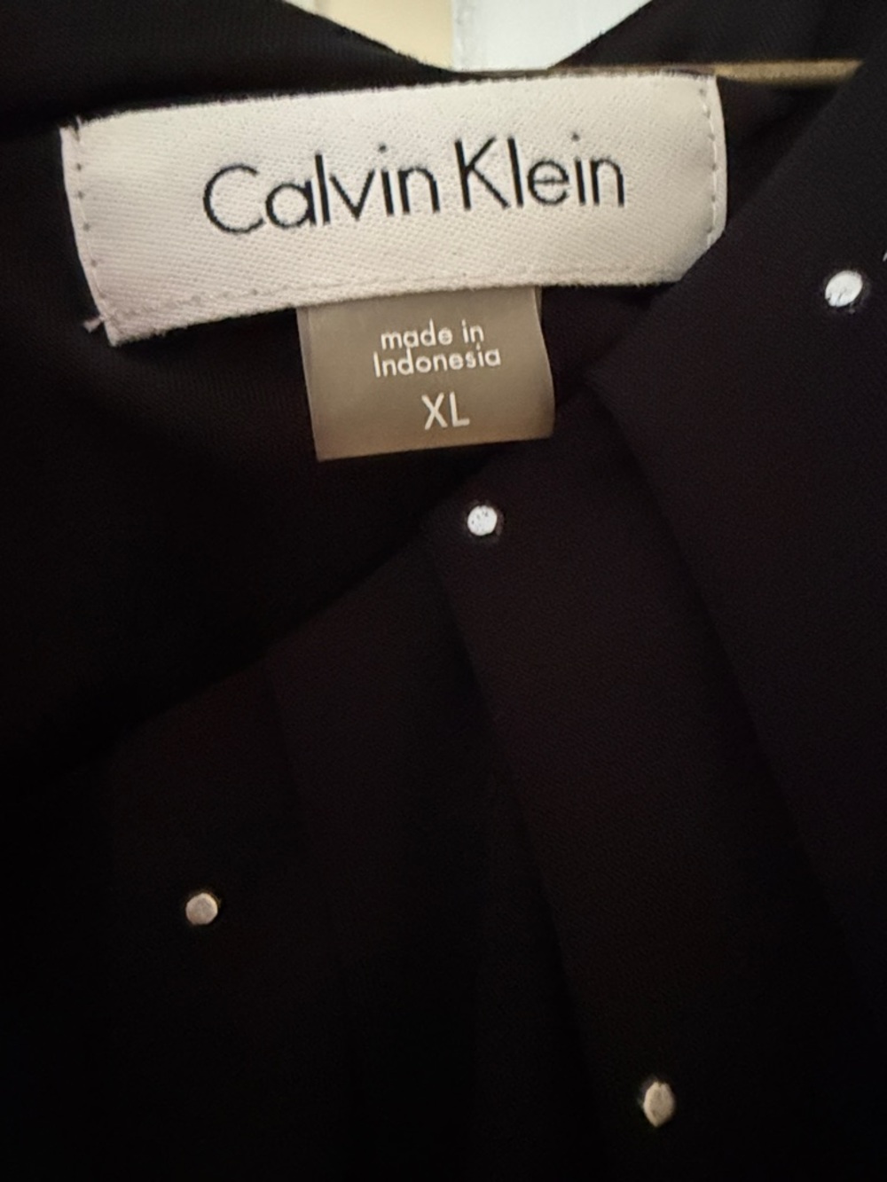 Calvin Klein Black (shell) silver gems sleeveless Blouse, size XL - Picture 4 of 7